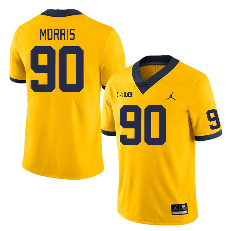Michigan Wolverines #90 Mike Morris College Football Jerseys Stitched Sale-Maize